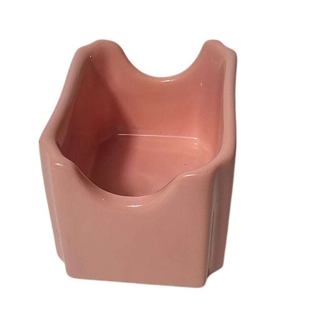Vintage 1970s-80s Hall China #716 Pink Sugar Packet Holder Atomic Style